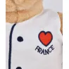 Peluche Ours beige - Chef avec baguette - 25 cm