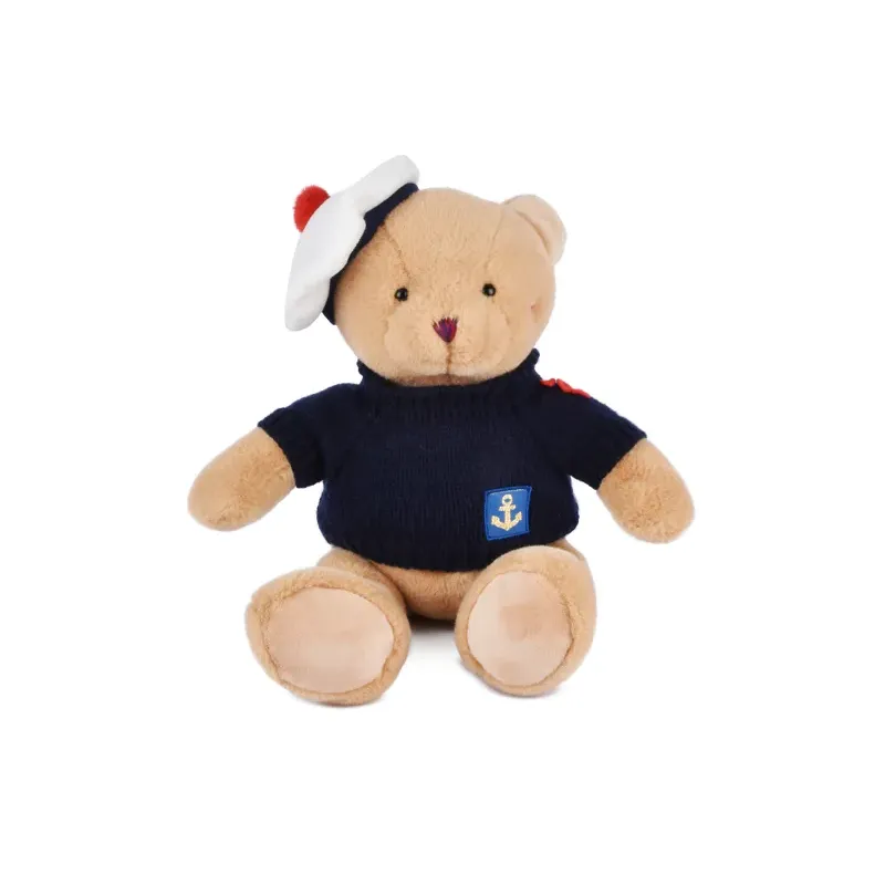 Peluche Ours Marin avec pull over - 28 cm