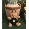 Porte cle - Peluche Ours jardinier - 15 cm