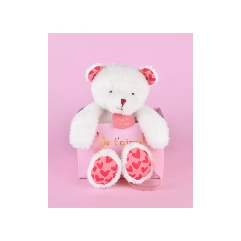 OURS JE T'AIME en sac cadeau - 25 cm