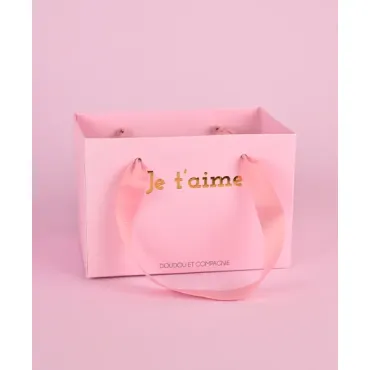 OURS JE T'AIME en sac cadeau - 25 cm