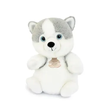 Peluche husky assis - 20 cm