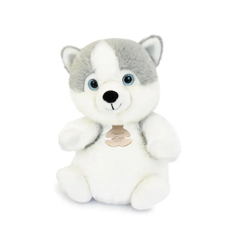Peluche husky assis - 20 cm