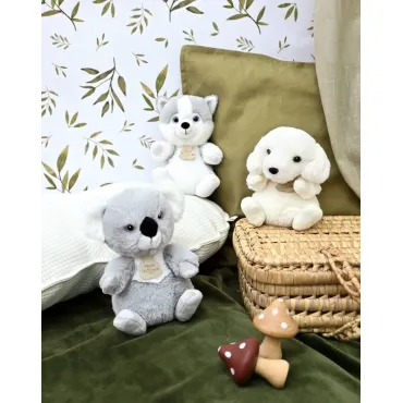 Peluche husky assis - 20 cm