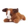 Peluche chien marron allongee - Les P'tits Relax - 22 cm