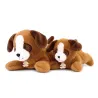 Peluche chien marron allongee - Les P'tits Relax - 22 cm