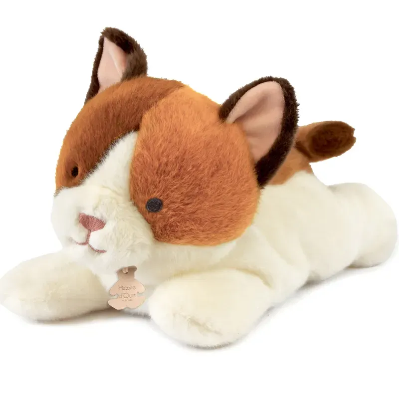 Peluche Chat allongee - Les P'tits Relax - 30 cm