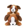 Peluche chien marron allongee - Les P'tits Relax - 30 cm