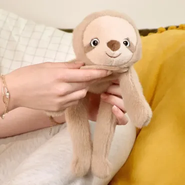 Paresseux en peluche magnétique beige - 30 cm
