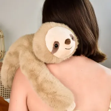 Peluche paresseux marron lesté - 40 cm - Podcoll