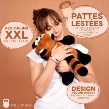 Peluche paresseux marron lesté - 40 cm - Podcoll