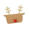 6 marque-place kraft renne nez rouge - 9x4cm