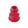 Bougeoir sapin - verre rouge - 6x8cm