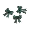 3 Nœuds velours cotelé vert sapin - 10x12,7cm