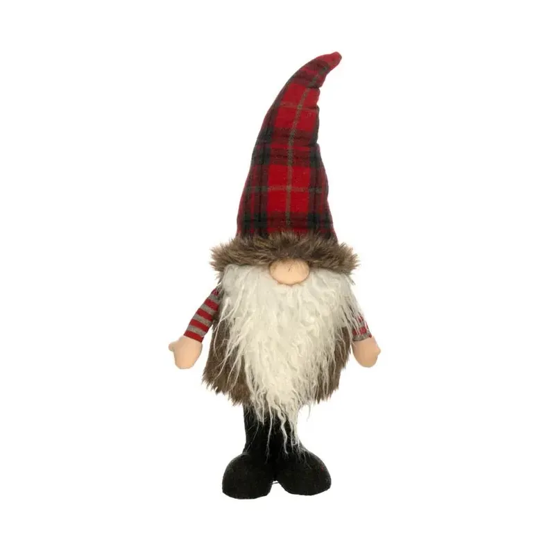 Gnome rouge et gris 25x25x57cm