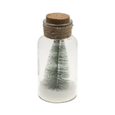 Bocal sapin neige - 8x16,5cm