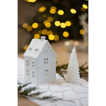 Bougie sapin blanch 6,5x12,8cm