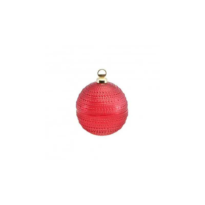 Boule de noël à remplir - verre rouge - 8,5x10,5cm