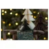 2 sapins papier vert, brun et or 