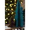 2 sapins papier vert, brun et or 