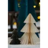 2 sapins papier vert, brun et or 