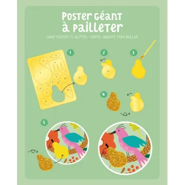Poster géant à pailleter - Oiseaux fantastiques