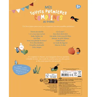 mon livre piano - mes toutes premieres comptines