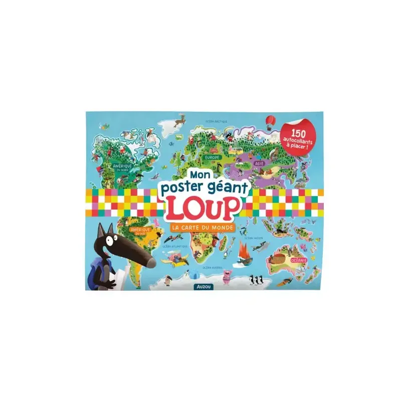 Mon poster géant loup - La carte du monde
