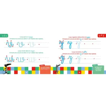 Livre ardoise - Les lettres minuscules avec loup