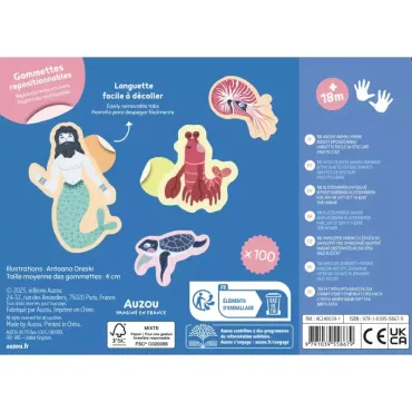 Ma pochette de 100 gommettes - Animaux de la mer