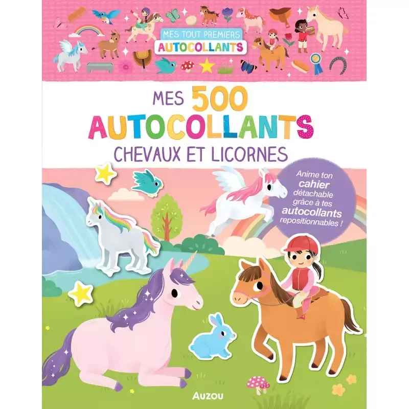 500 autocollants - Chevaux & licornes