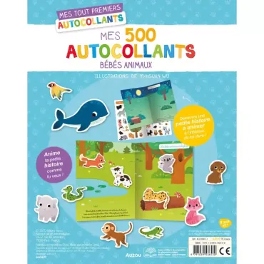 500 autocollants - Bébés animaux 