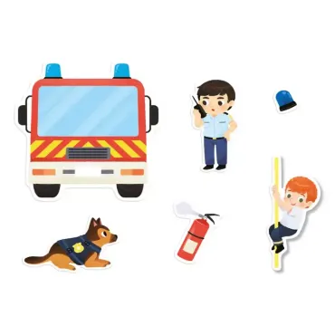 500 autocollants - police et pompiers  