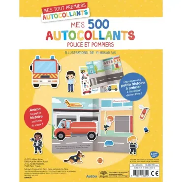 500 autocollants - police et pompiers  