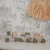 Train en bois - Vert olive