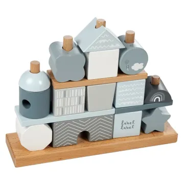 Maison cubes en bois - Bleu