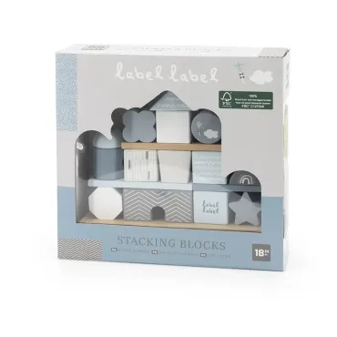 Maison cubes en bois - Bleu
