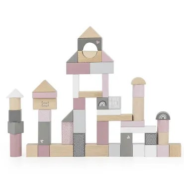 Blocs de bois 50pcs - Rose