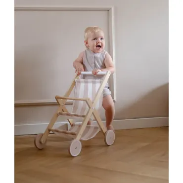 Poussette pour poupées en bois