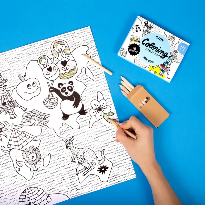 Mini atlas - Coloriage pocket