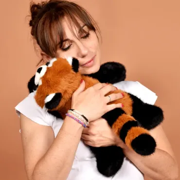 Peluche panda roux lesté - 40 cm - Podcoll