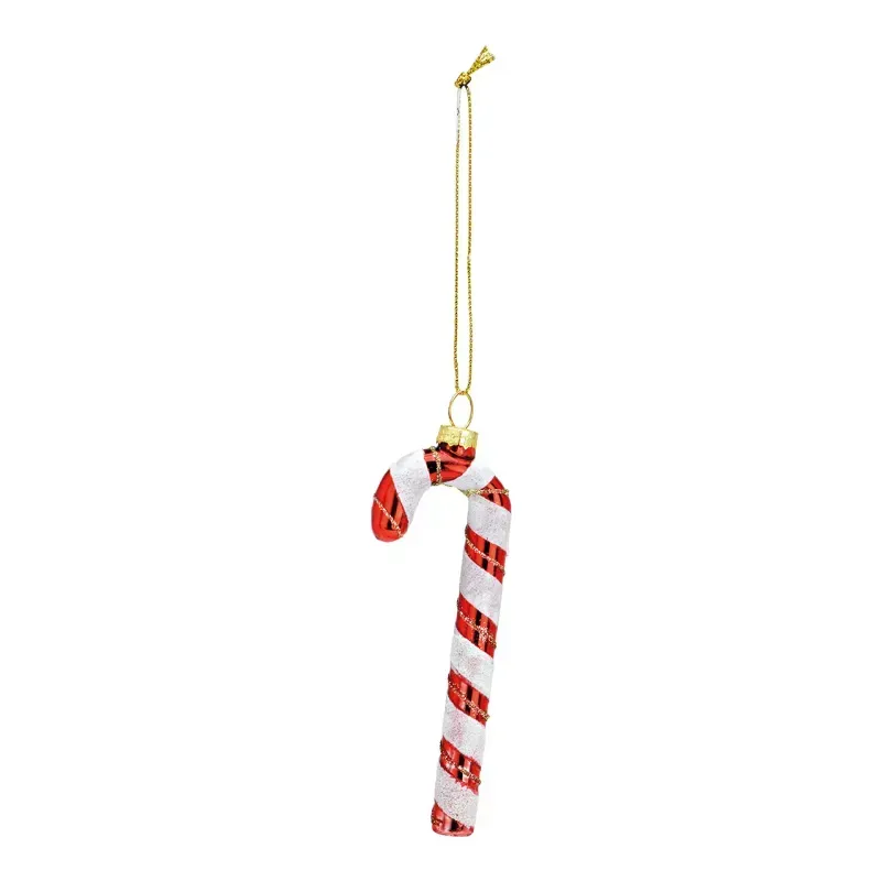 Décoration d'arbre de Noël en verre - Canne à sucre