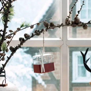 Décoration d'arbre de Noël en métal - Téléphérique