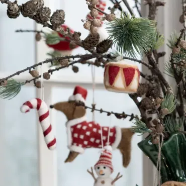 Décoration d'arbre de Noël - Tambour en feutre