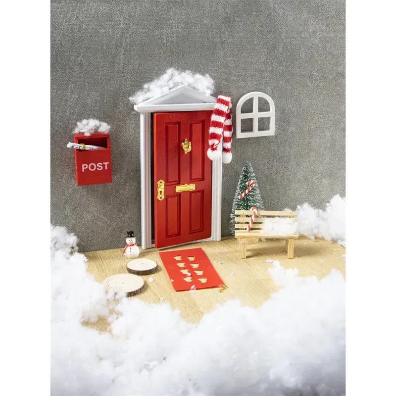 Porte de lutin - bois - rouge