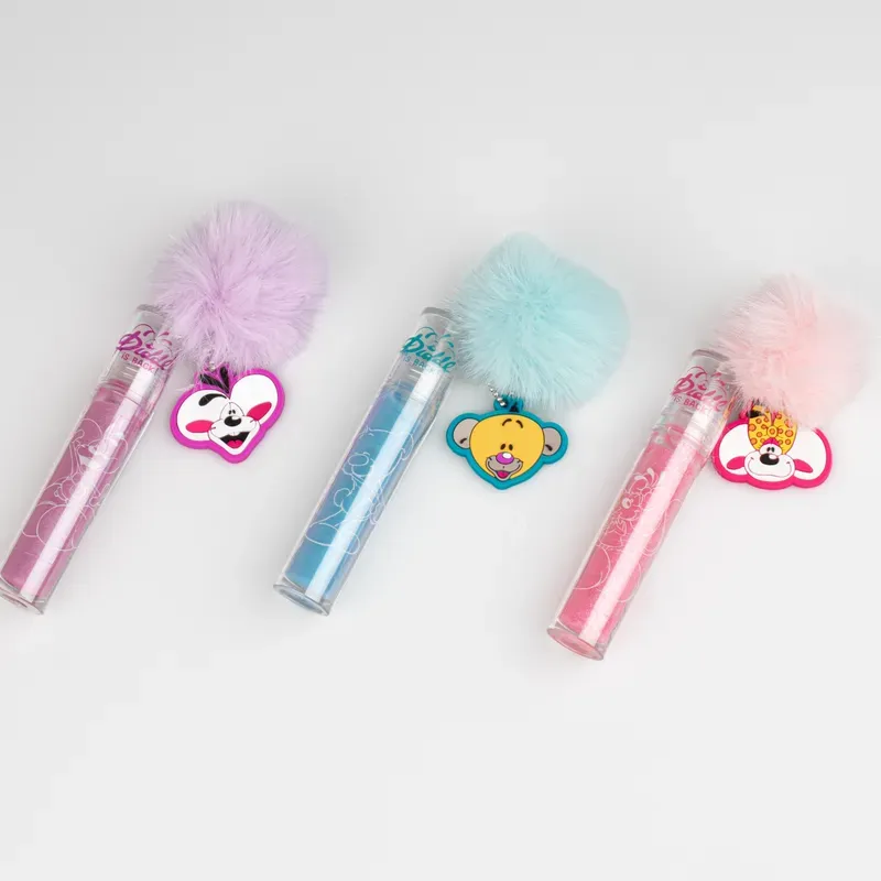Lip gloss glitter pompon 