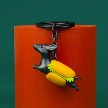 Porte-clés Teckel Hot-Dog