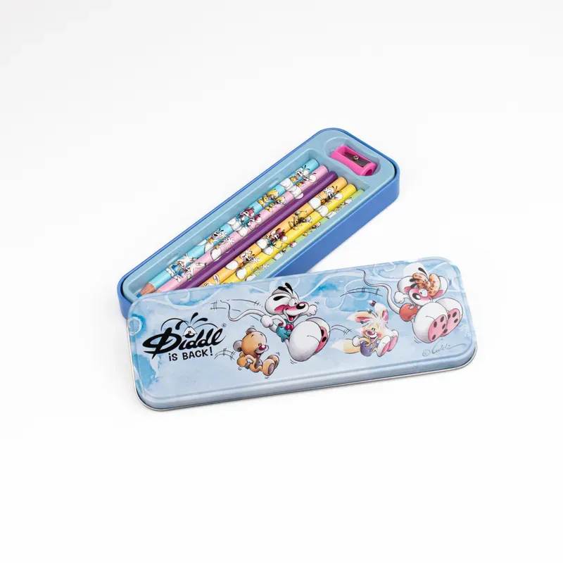 Plumier métal 6 crayons de couleurs