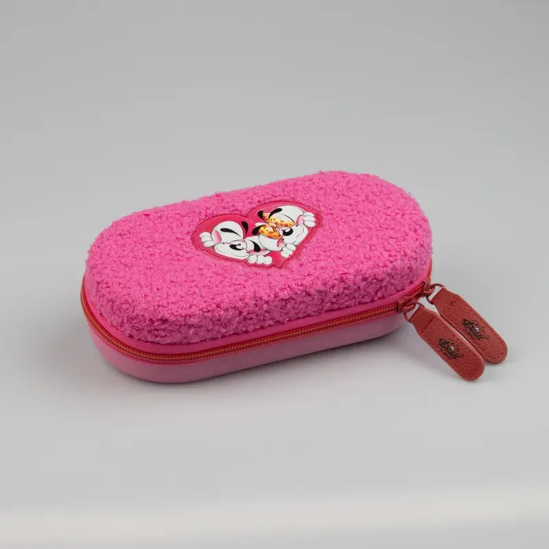 Trousse 3D peluche - rose