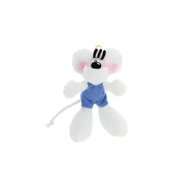 Porte-clés Diddl peluche en salopette Bleue - 15cm